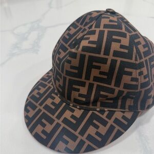 Fendi Black and Brown Monogram Cap